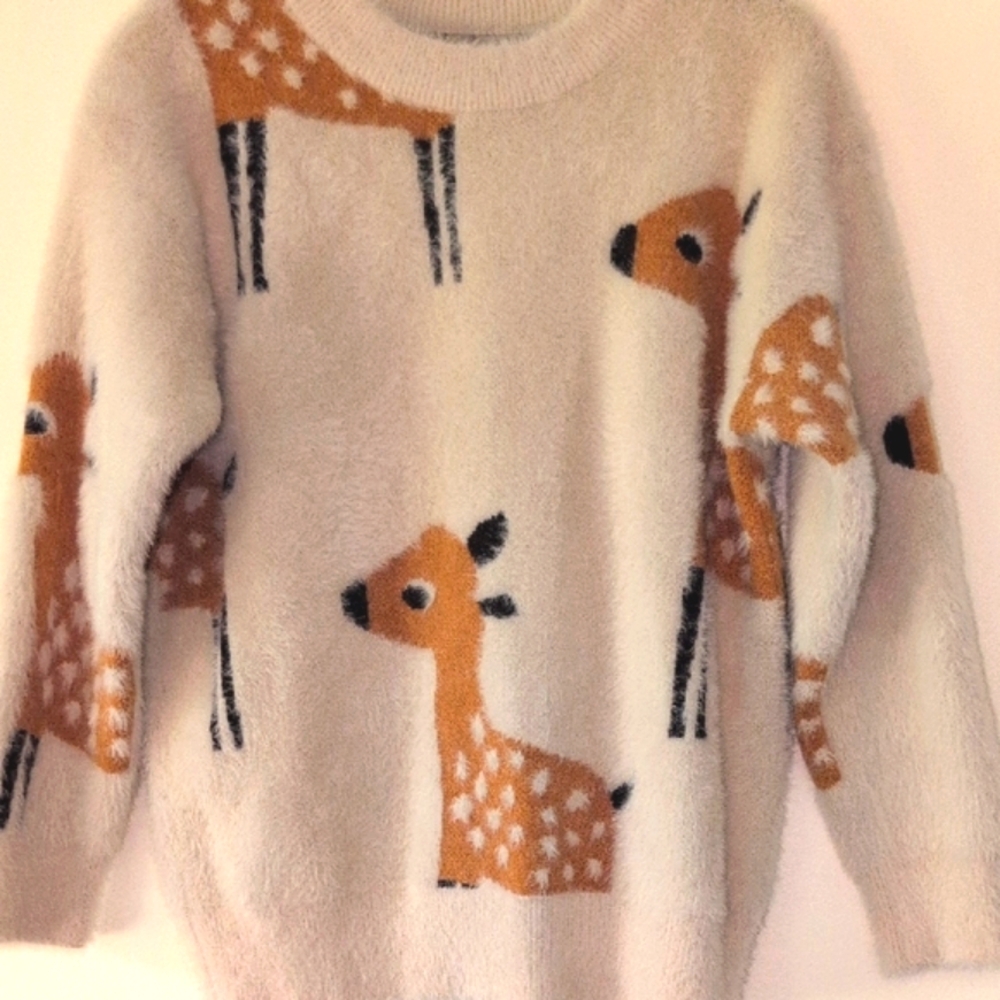 Cozy Deer Print Sweater